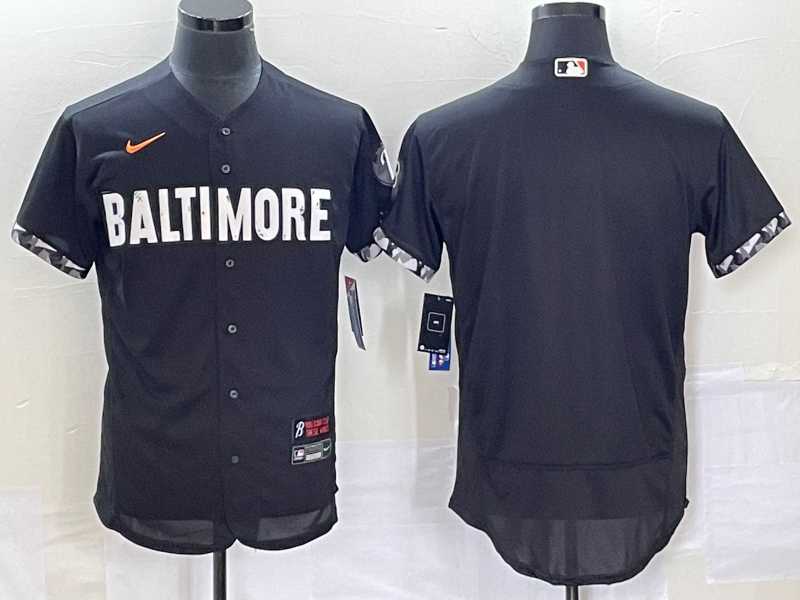 Mens Baltimore Orioles Blank Black 2023 City Connect Flex Base Stitched Jersey